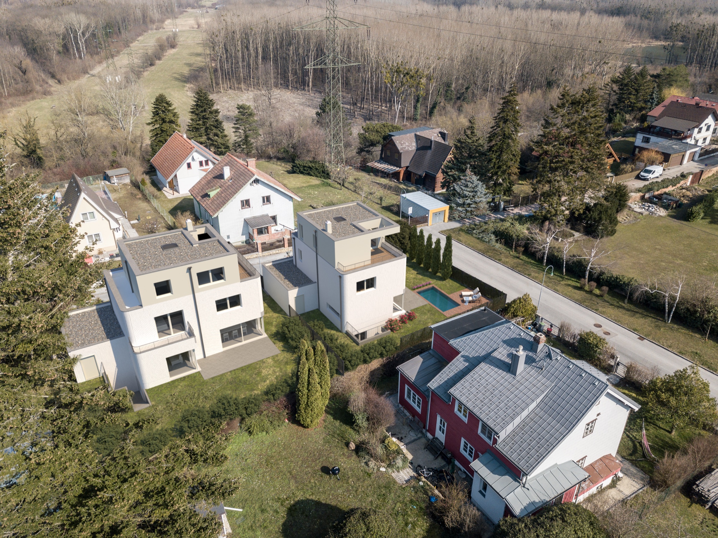 Entwurf zweier Wohnhäuser beim Projekt Alleiten in Klosterneuburg