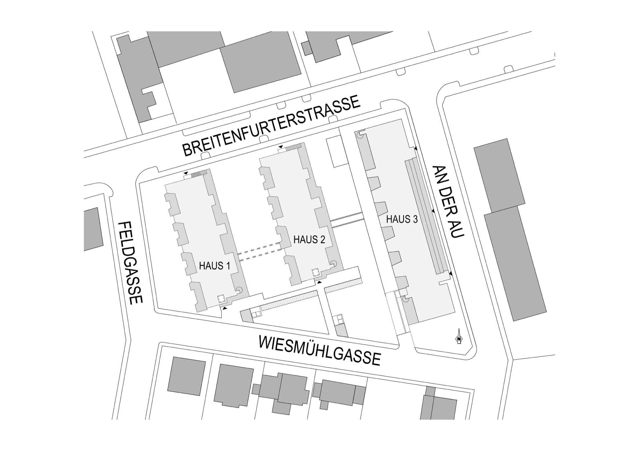 Lageplan des Wohnprojekts Breitenfurter Straße im 23. Bezirk